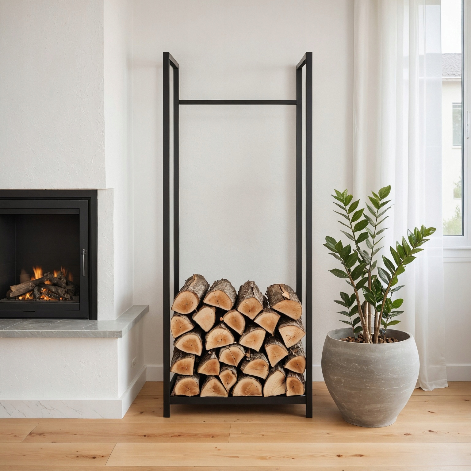 Your Loft Design Nexon L – Fekete, Tűzifatartó állvány