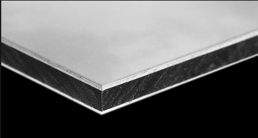 Aluminium-Verbundplatte, 3mm, weiß glänzend, 40x40 cm