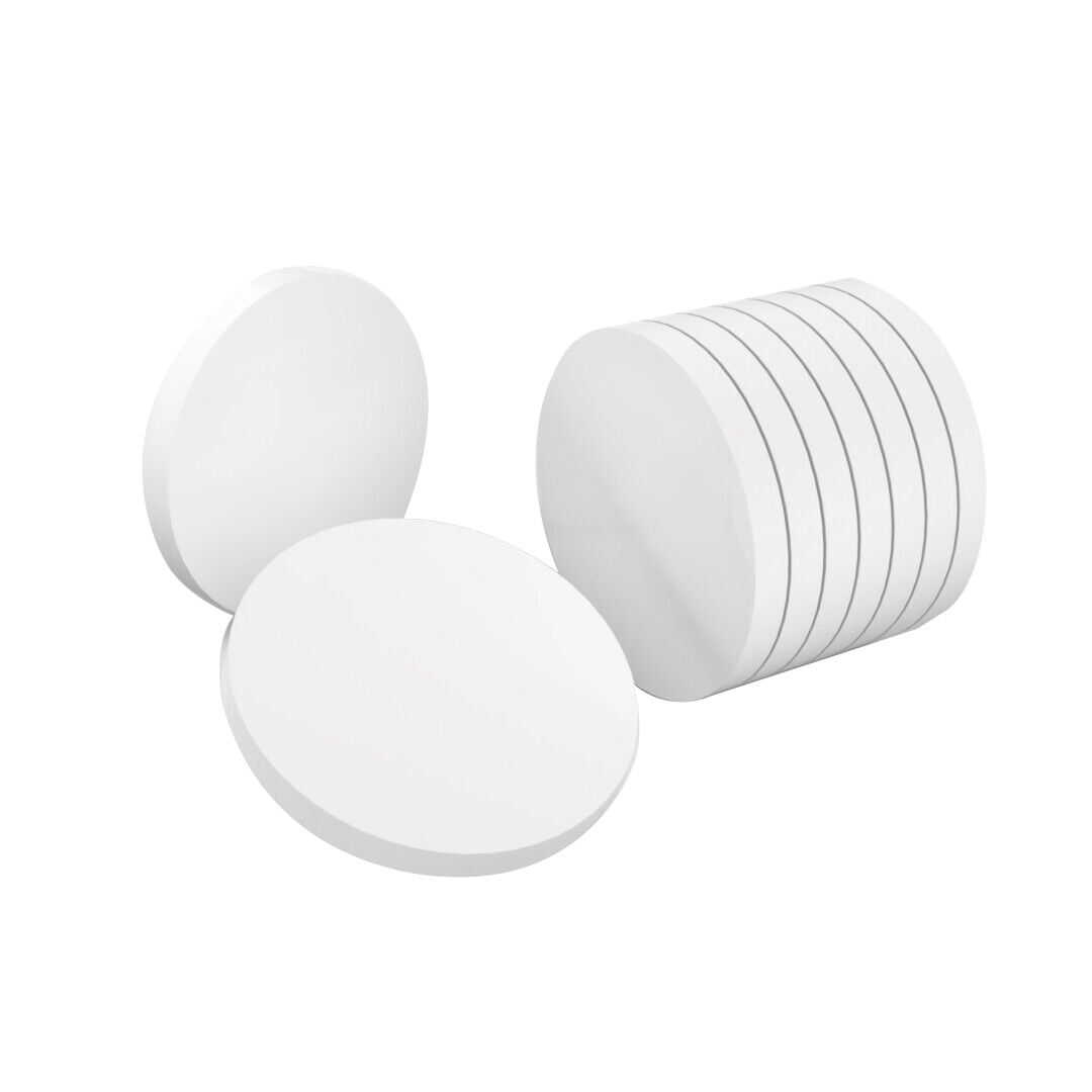 Set 10 Stück, Acryl, weiß glänzendes Plexiglas, rund, Durchmesser 10 cm
