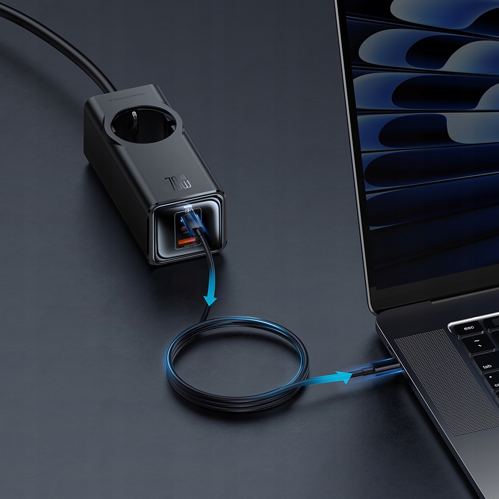 MCDODO Ładowarka sieciowa GAN Typ C z 4x USB-C, 70W, czarna