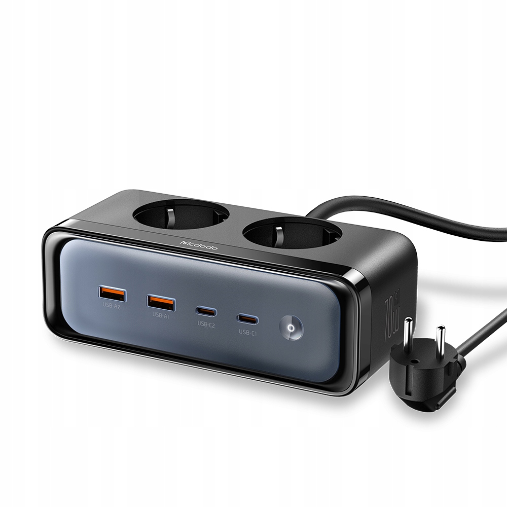 MCDODO Ładowarka Sieciowa GAN TYP C 6x USB-C 70W Czarna, Quick Charge