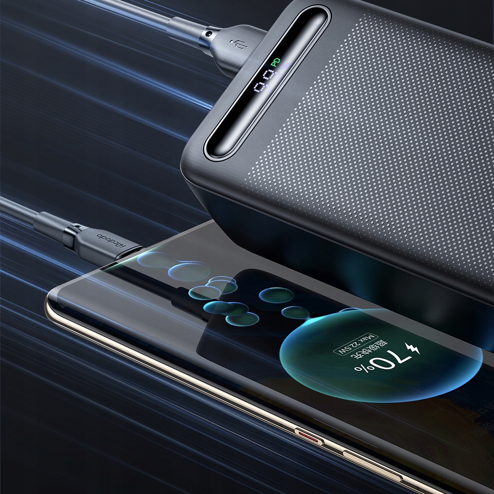 MCDODO Powerbank 30000mAh z wyświetlaczem, 3x USB, USB-C, 22,5W