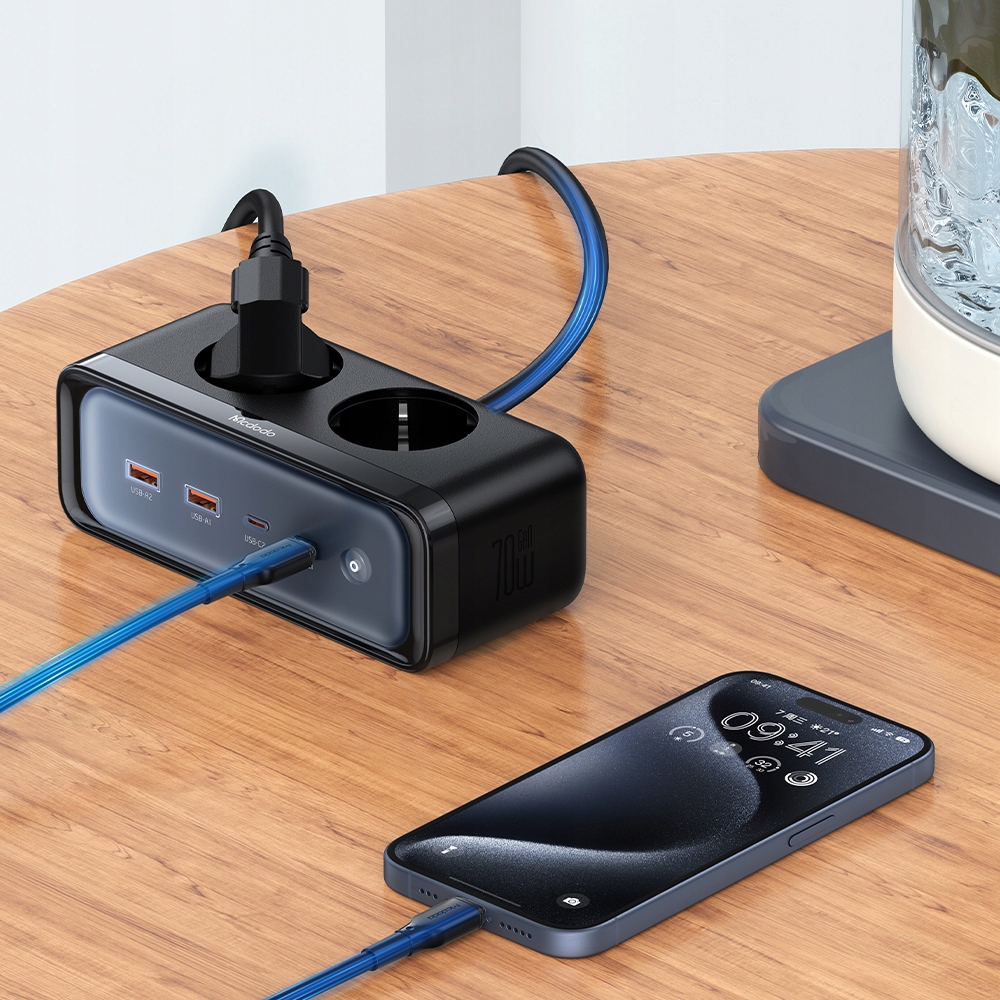 MCDODO Ładowarka Sieciowa GAN TYP C 6x USB-C 70W Czarna, Quick Charge