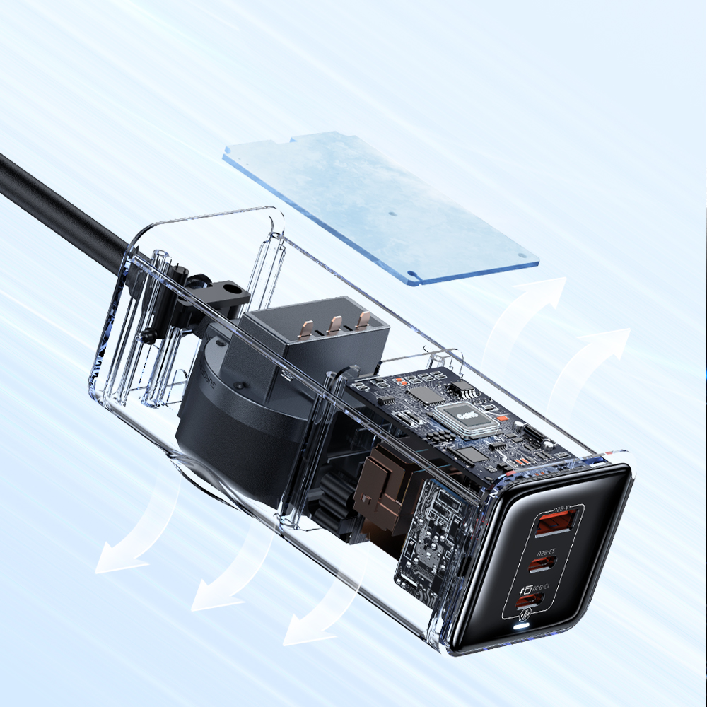 MCDODO Ładowarka sieciowa GAN Typ C z 4x USB-C, 70W, czarna