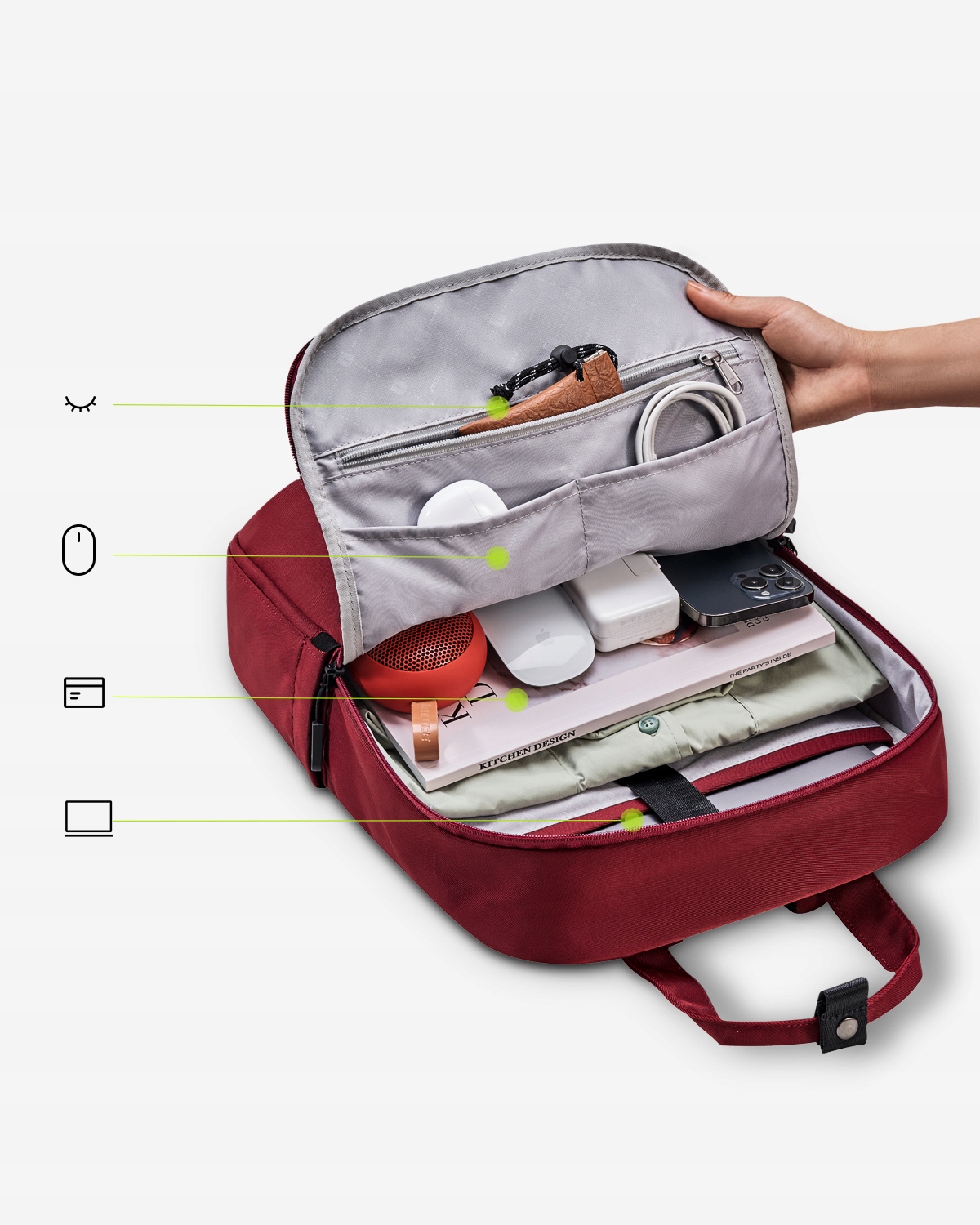 Plecak na laptopa 15,6" wodoodporny Colorlite 14L czerwony, nowy