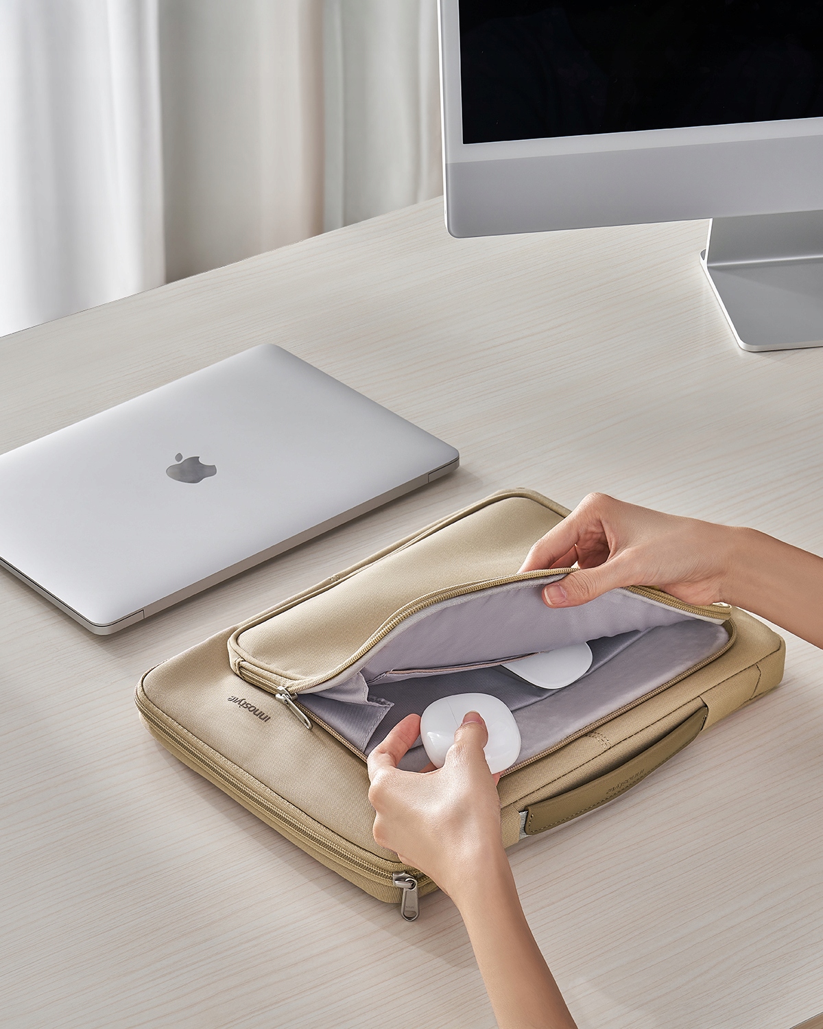 Wodoszczelna torba na laptopa 14" Innostyle OmniProtect beżowa