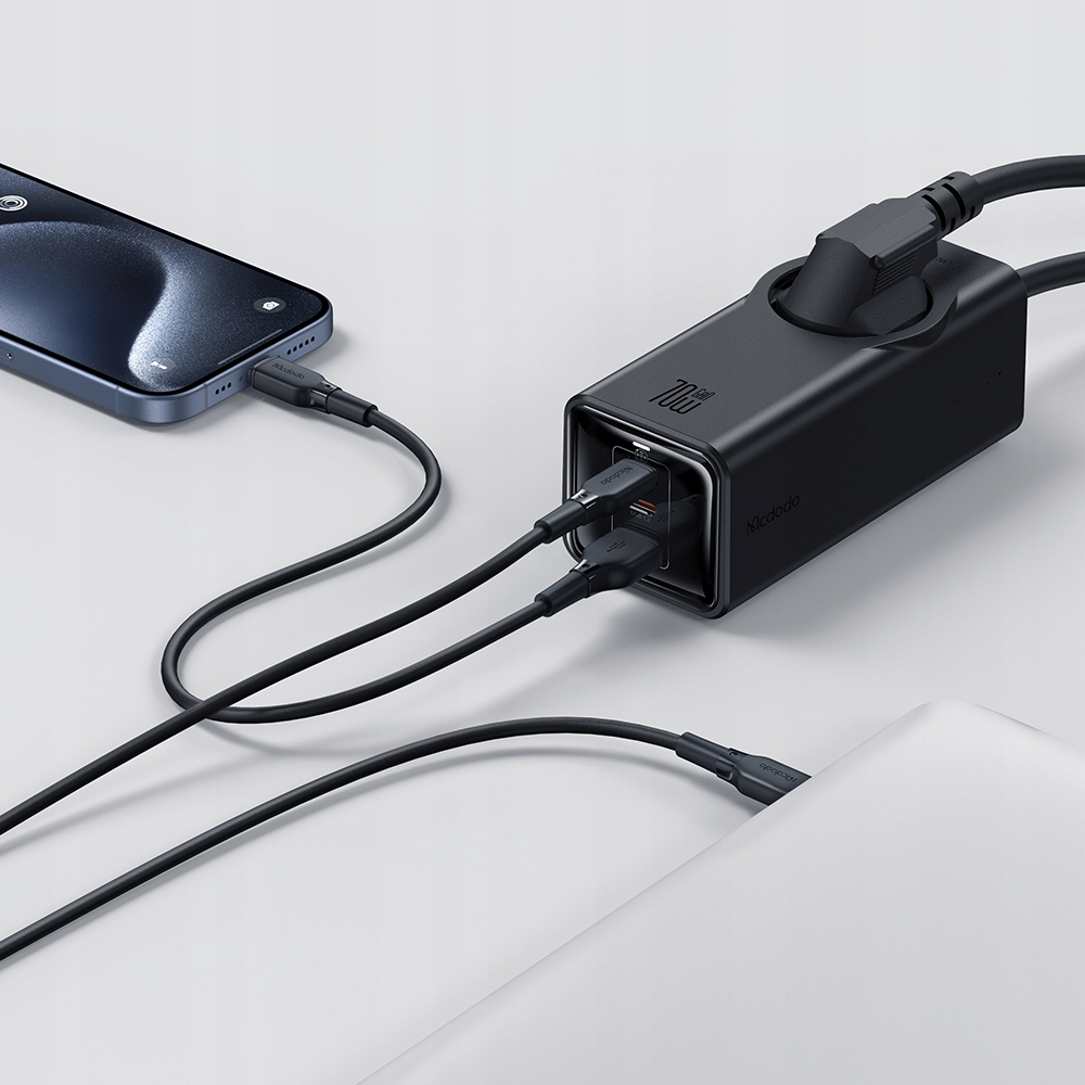 MCDODO Ładowarka sieciowa GAN Typ C z 4x USB-C, 70W, czarna