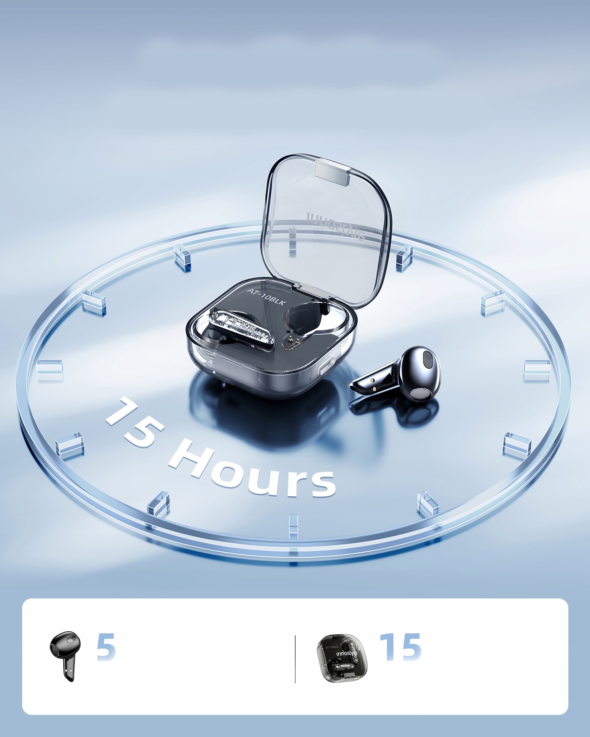 INNOSTYLE SŁUCHAWKI BEZPRZEWODOWE DOUSZNE BLUETOOTH V5.3 Z MIKROFONEM ETUI