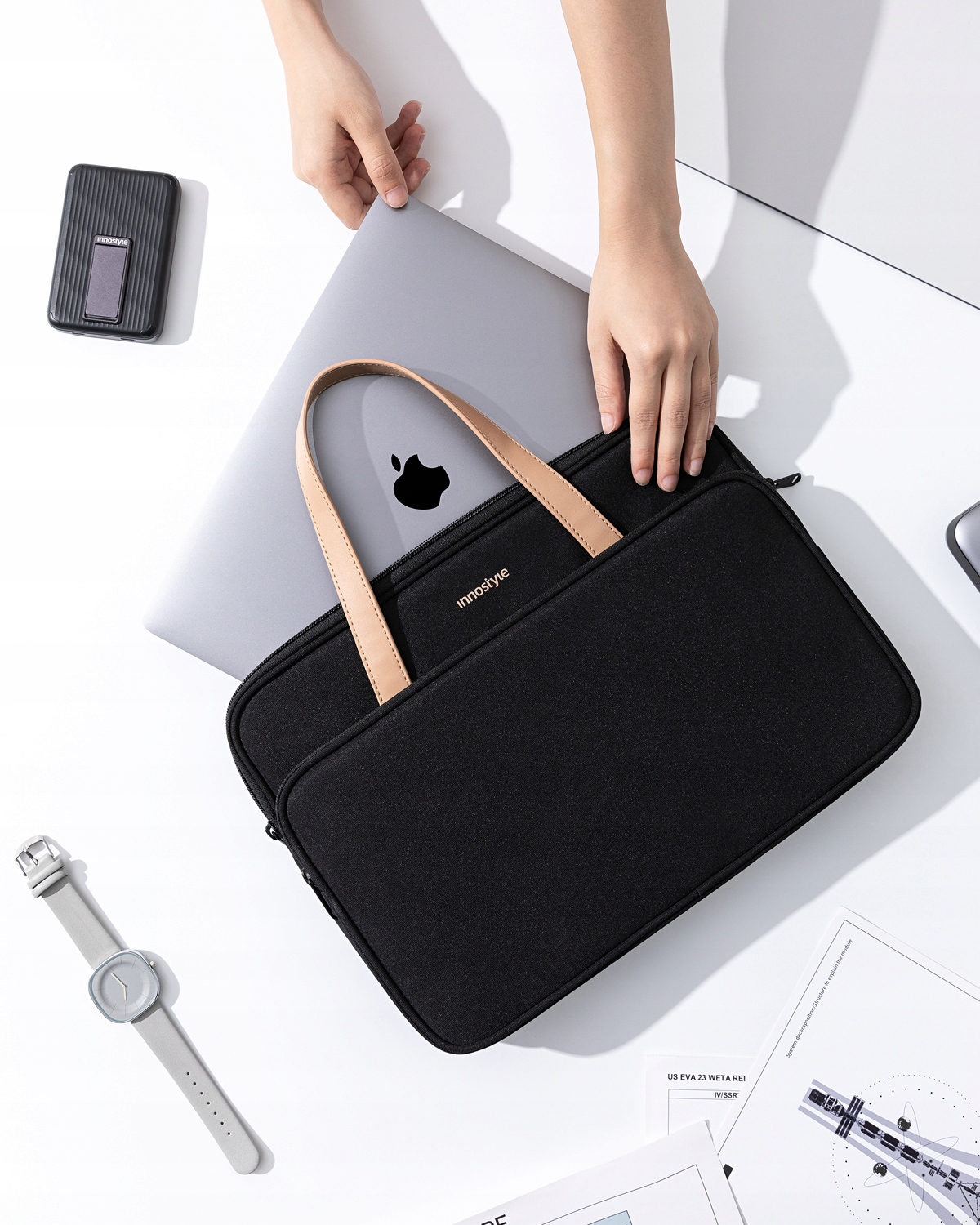 Torba na laptopa INNOSTYLE 15.6"/16" wodoodporna czarna OMNIPROTECT