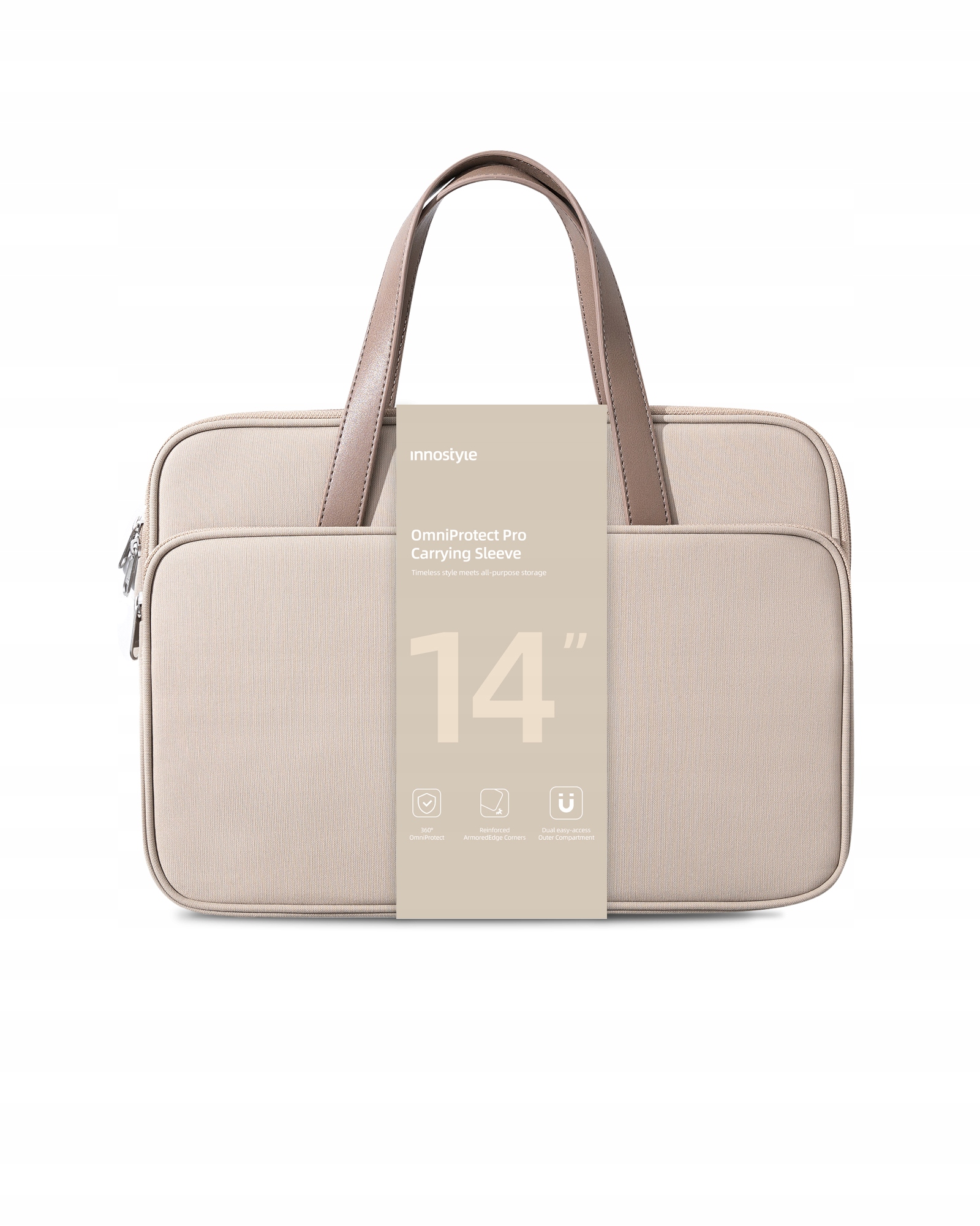 Beżowa Wodoodporna Torba na Laptop 14" INNOSTYLE OMNIPROTECT