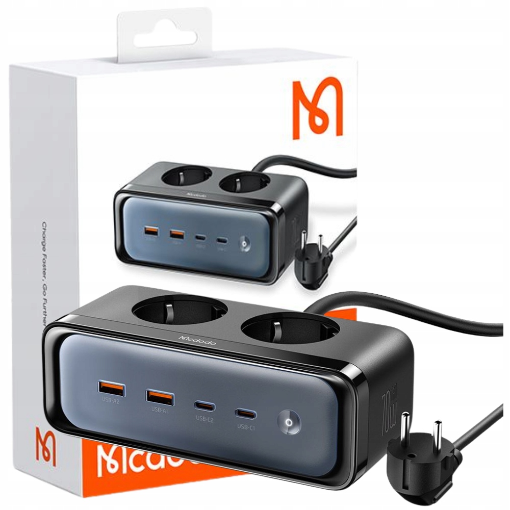 MCDODO Ładowarka Sieciowa GAN TYP C 6x USB-C 70W Czarna, Quick Charge