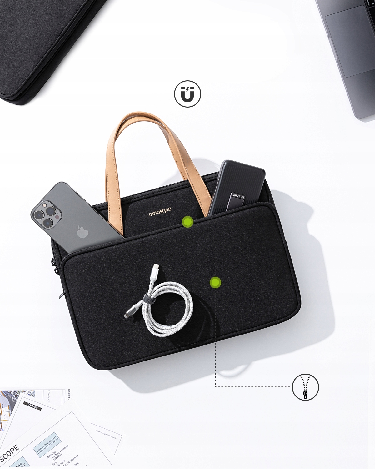 Torba na laptopa INNOSTYLE 15.6"/16" wodoodporna czarna OMNIPROTECT