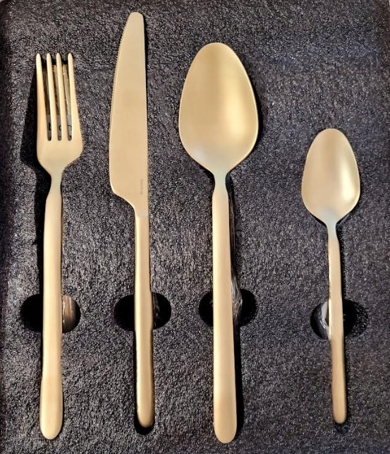 Sztućce od Blomus Stella - Cutlery dla 4 osób złoty - satynowy