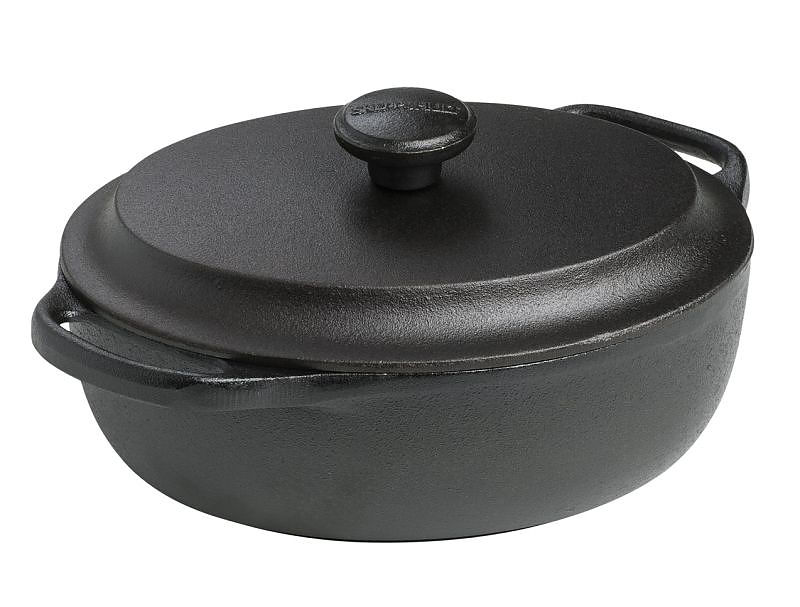 Garnek 2l żeliwny owalny z pokrywą Skeppshult Tradition czarny