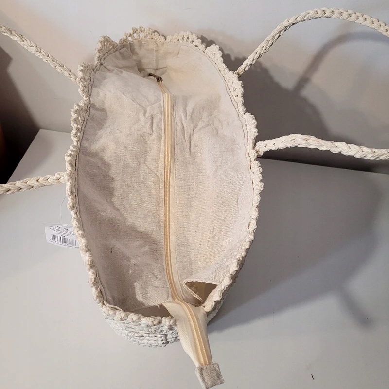 Torba szydełkowa w kolorze kości słoniowej 100% bawełna