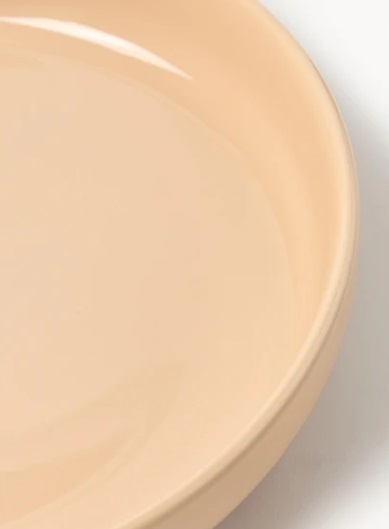 Talerz głęboki z porcelany Nessa, 2 szt. Brzoskwiniowy, błyszczący