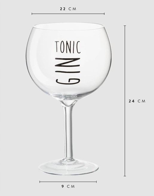 J-Line kieliszki do ginu, 4 szt. szklanek do wina Gin Tonic 180ml.