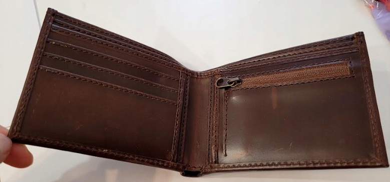 Buckle & Seam Bill Portfel skóra bydlęca brązowy