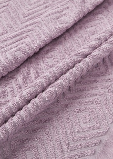 Ręcznik z wypukłą strukturą Jacqui liliowe 2 sztuki 30 x 50 cm