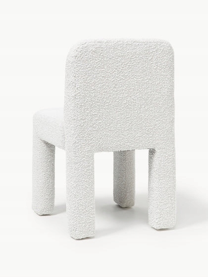 Krzesło tapicerowane Bouclé Lukas Białe