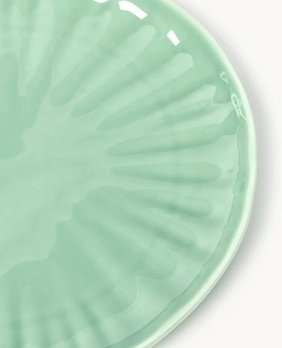 Komplet naczyń z porcelany z reliefem Sali dla 4 osób 12elem Miętowy