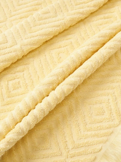 Ręcznik z wypukłą strukturą Jacqui 2 x 30 x 30 cm 490 g/m² żółty