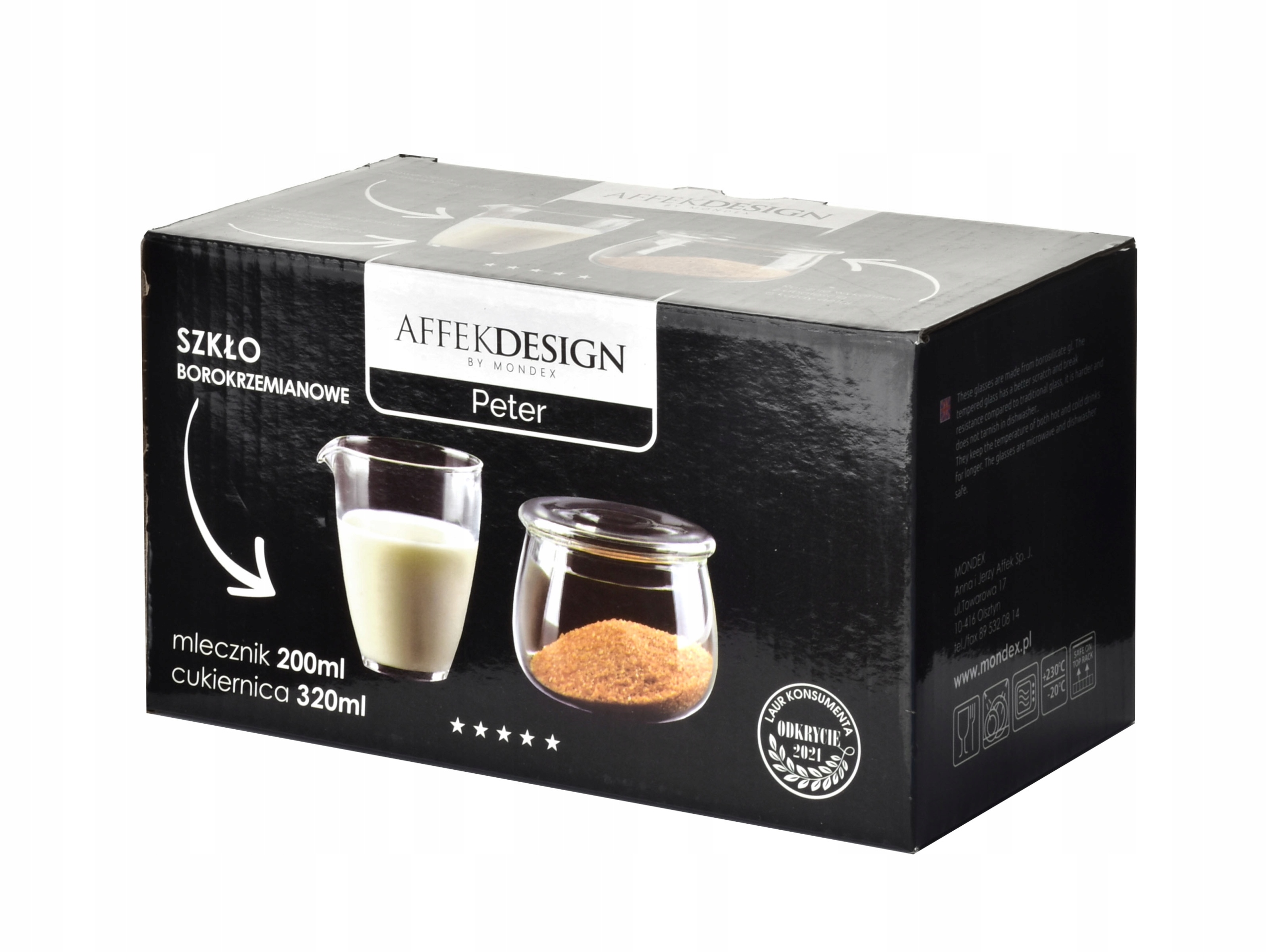 Cukiernica Affek Design Peter szkło 300 ml