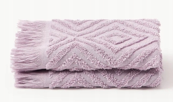 Ręcznik z wypukłą strukturą Jacqui liliowe 2 sztuki 30 x 50 cm