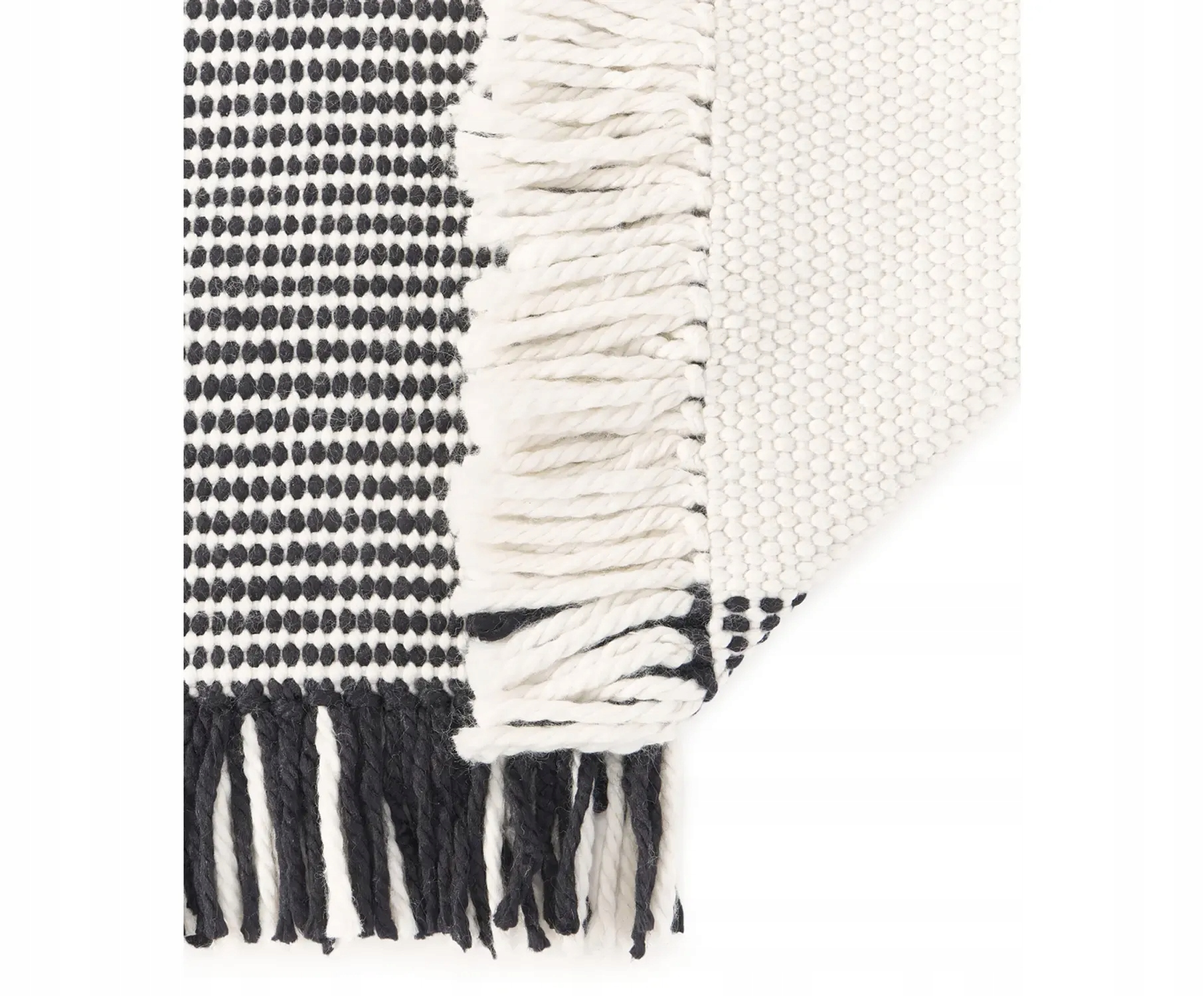 Chodnik Kami 80 x 150 cm biały czarny