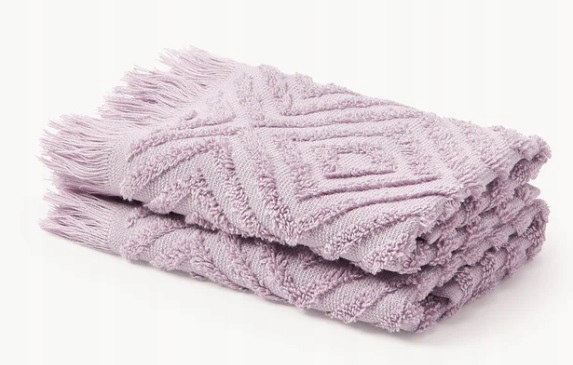 Ręcznik z wypukłą strukturą Jacqui liliowe 2 sztuki 30 x 50 cm