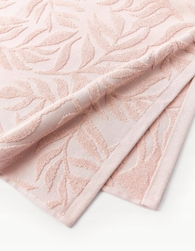 Ręcznik z wypukłą strukturą Leaf 2 x 30 x 30 cm Jasny różowy