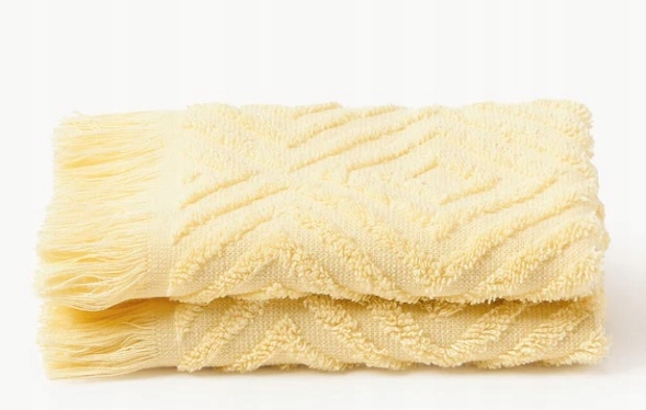 Ręcznik z wypukłą strukturą Jacqui 2 x 30 x 30 cm 490 g/m² żółty