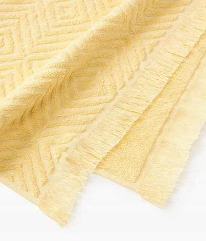 Ręcznik z wypukłą strukturą Jacqui 2 x 30 x 30 cm 490 g/m² żółty