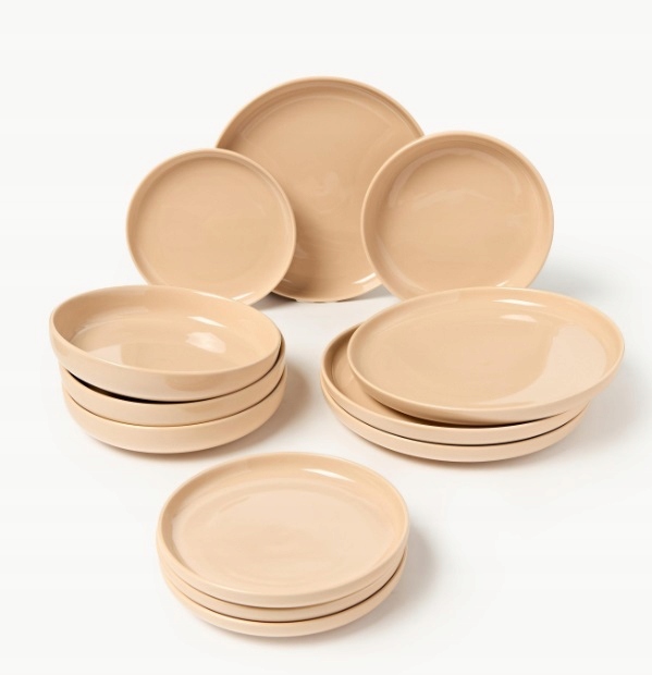 Komplet naczyń z porcelany Nessa, dla 4 osób (12 elem.)