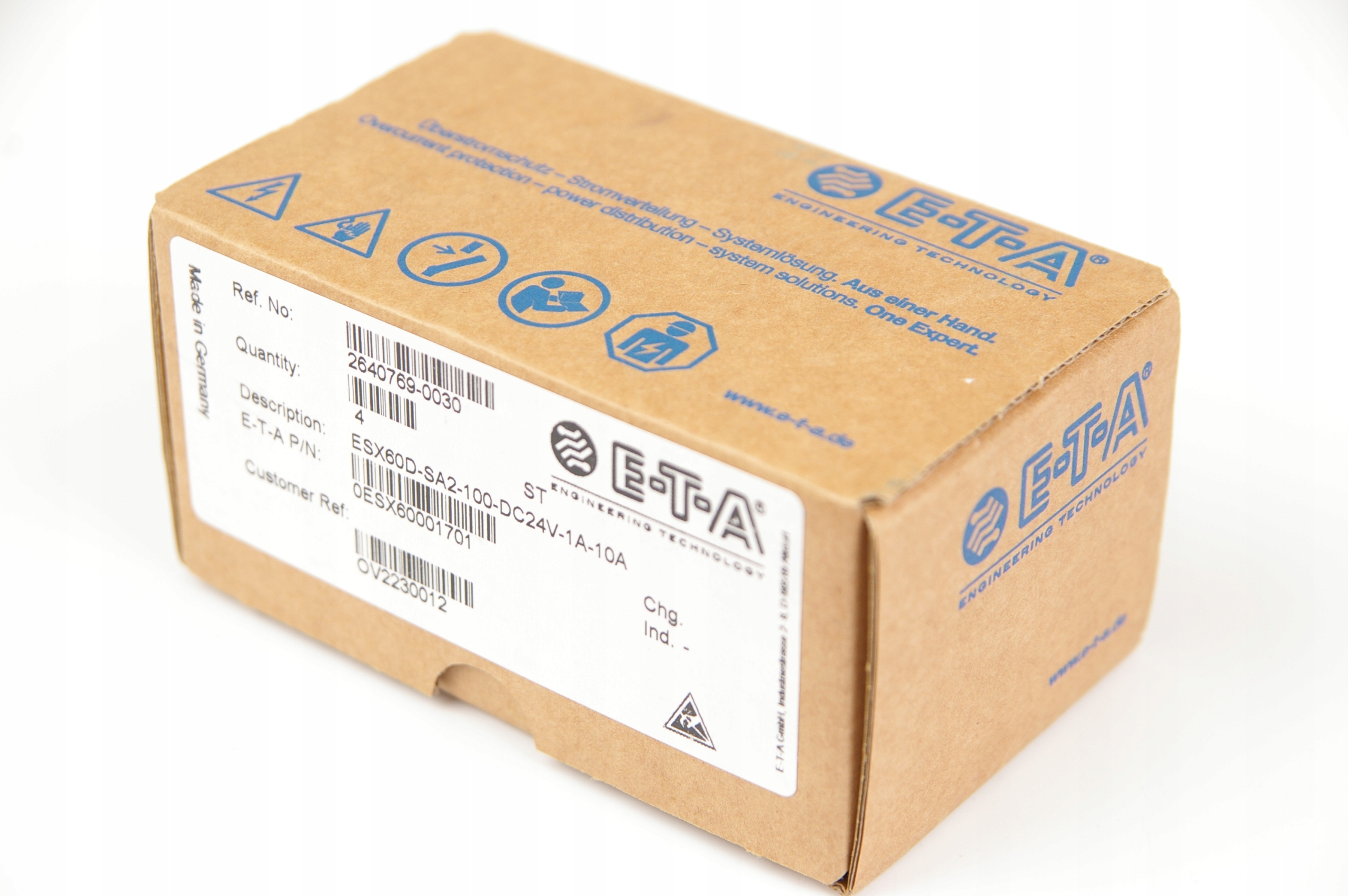 E-T-A ESX60D-SA2-100-DC24V-1A-10A Circuit Breaker · ID 115256639 · Photo 1