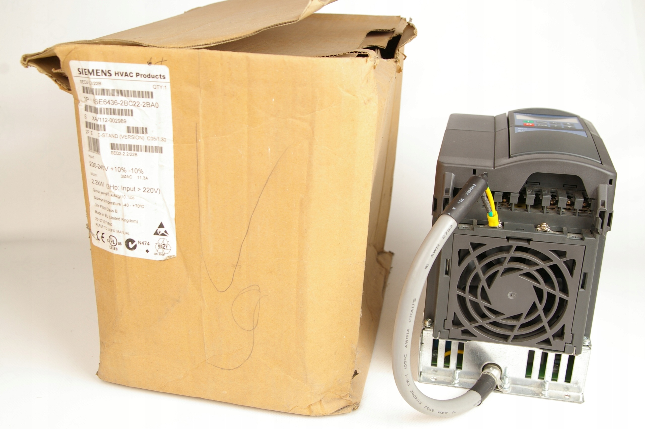 Siemens 6SE6436-2BC22-2BA0 HVAC Drive 2,2kW · ID 333616569 · Photo 1