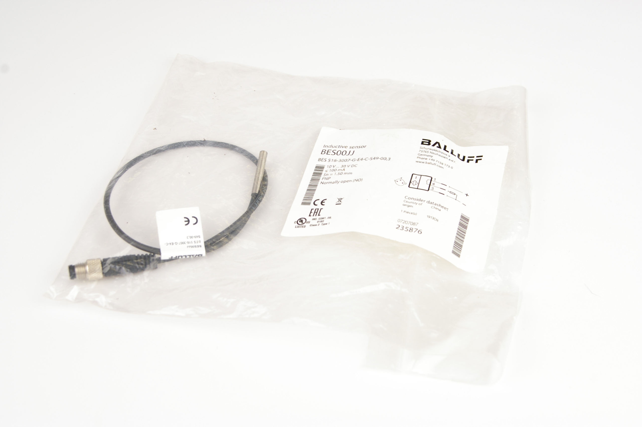 Czujnik Balluff BES 516-3007-G-E4-C-S49-00,3 · ID 115263639 · Photo 1