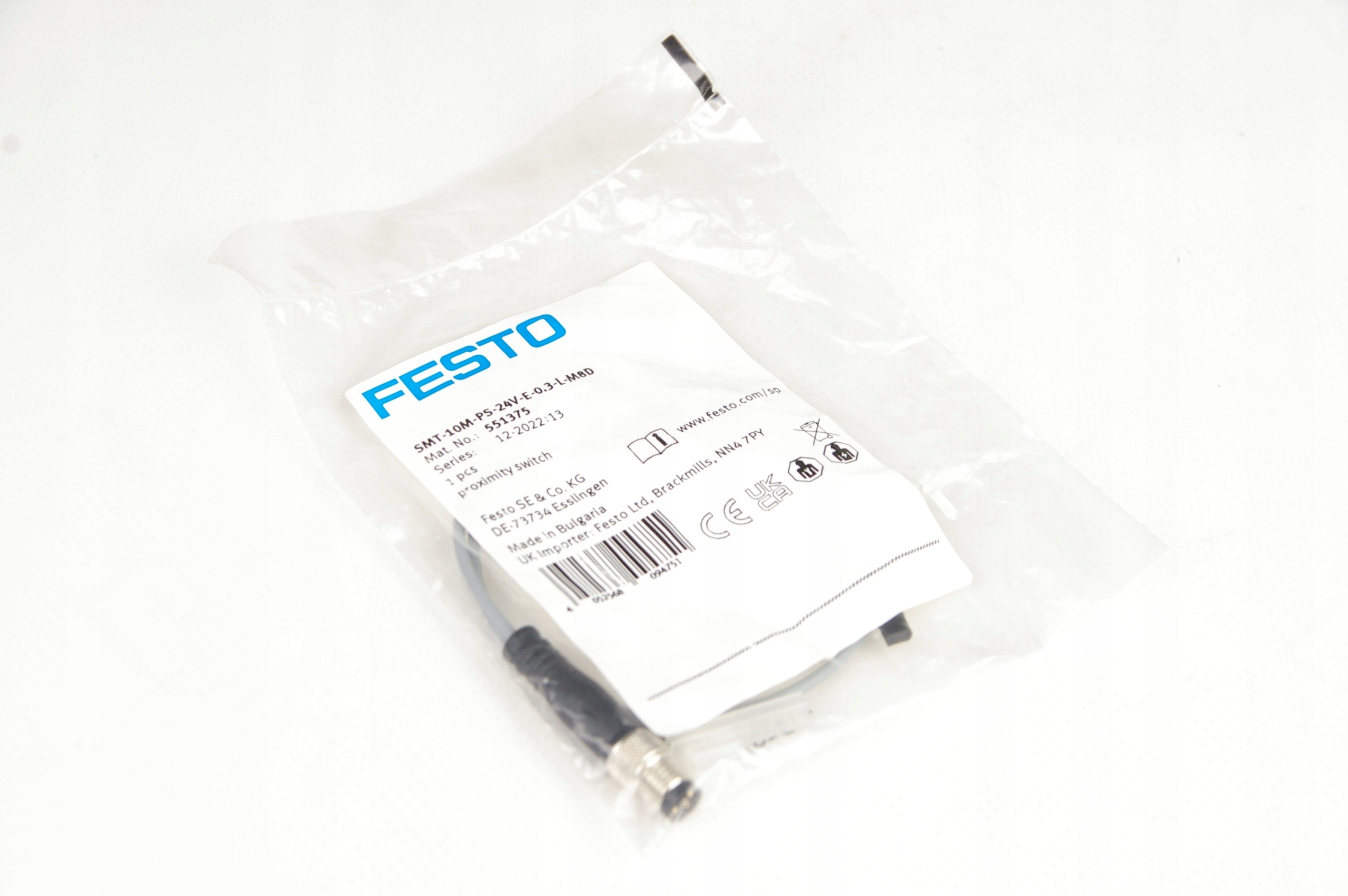 Festo SMT-10M-PS-24V-E-0,3-L-M8D 551375 Proximity Sensor · ID 312603829 · Zdjęcie 1