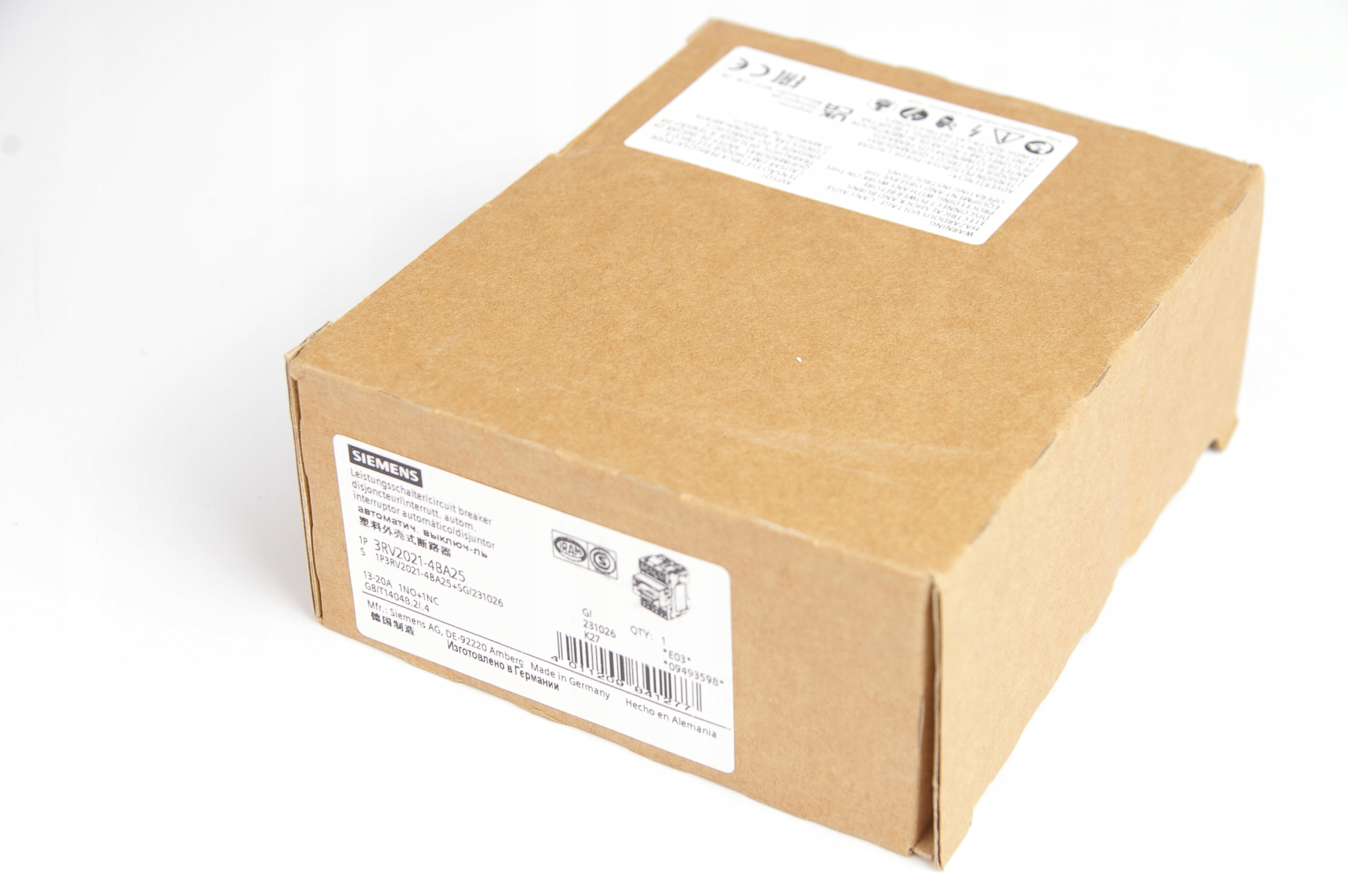Siemens 3RV2021-4BA25 Motor Protection Circuit Breaker · ID 115246488 · Bild 1
