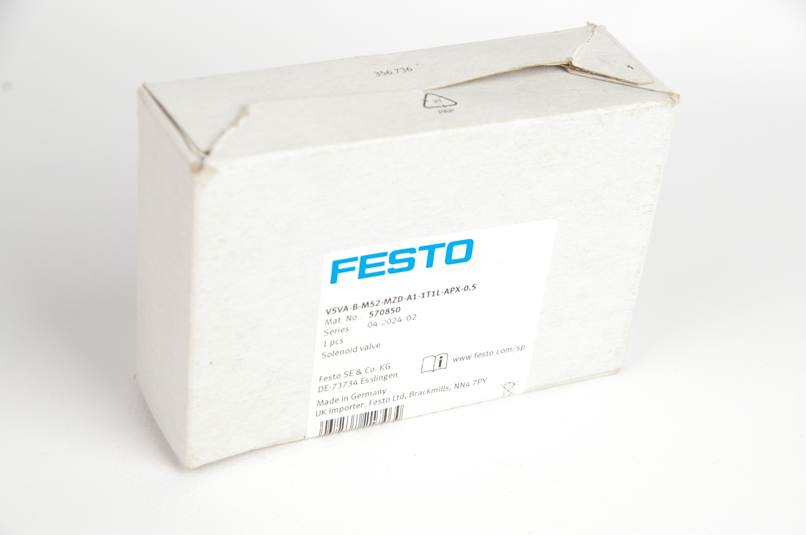 Festo VSVA-B-M52-MZD-A1-1T1L-APX-0.5 570850 Solenoid valve · ID 179209942 · Bild 1