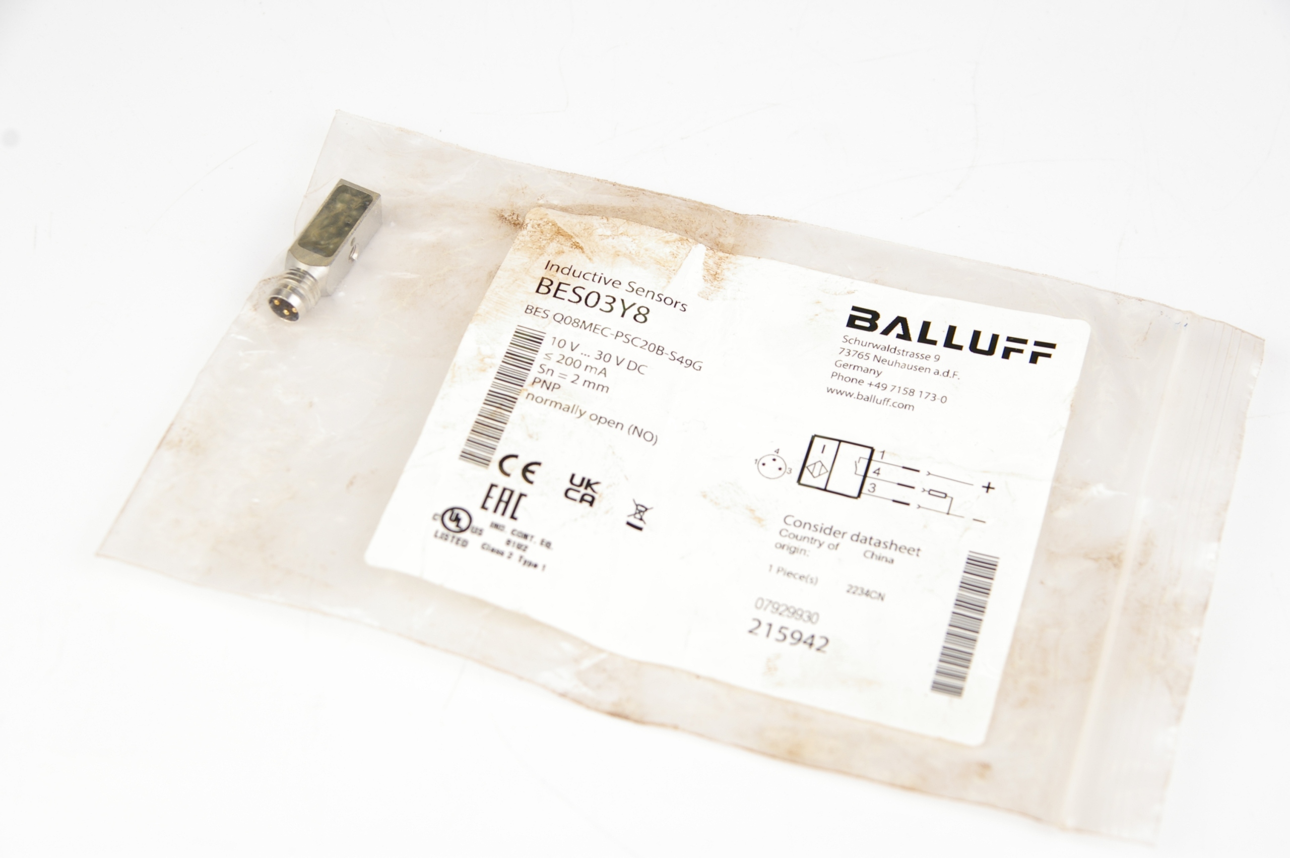 Balluff BES03Y8 BES Q08MEC-PSC20B-S49G Sensor · ID 115255090 · Photo 1