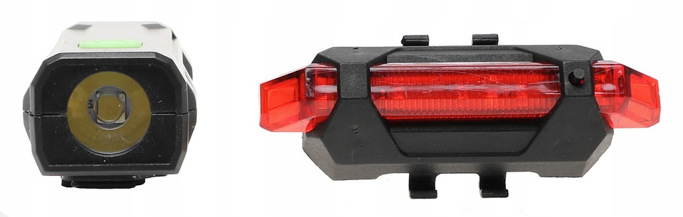 LAMPKI Rowerowe Światło OŚWIETLENIE Latarka PRZÓD TYŁ Zestaw Lampek 6256