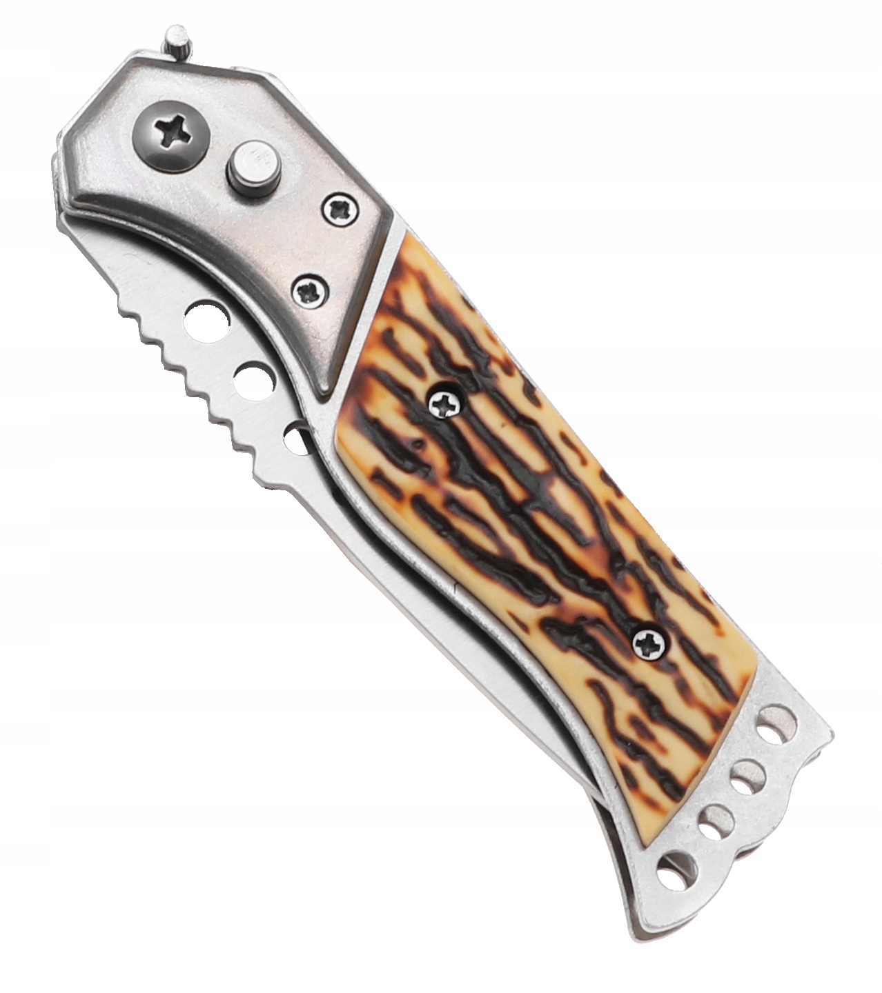 NÓŻ MYŚLIWSKI Scyzoryk Składany Sprężynowy Na Grzyby Pokrowiec 5721