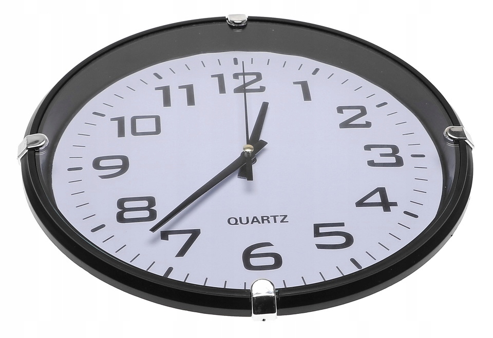 ZEGAR ŚCIENNY 23,5cm Duże Cyfry Okrągły CZARNY A5902