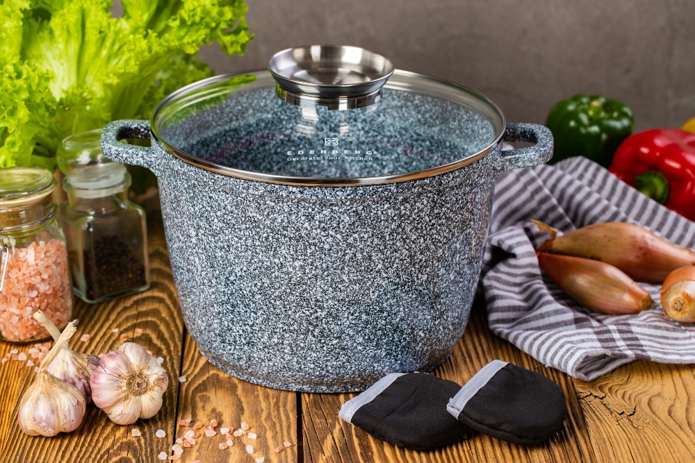 GARNEK Ceramiczny Marmurowy KOCIOŁEK Głęboki Wysoki 4l 20cm 8192