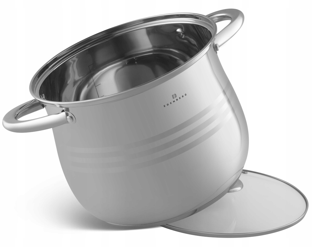 GARNEK STALOWY Z Pokrywką Głęboki Wysoki Beczułka 8,8l 24cm 534