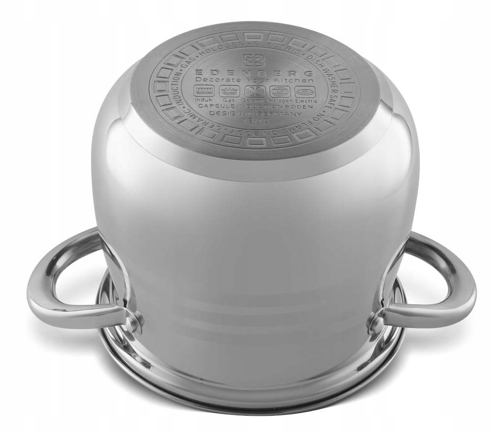 GARNEK STALOWY Z Pokrywką Głęboki Wysoki Beczułka 4l 18cm 532