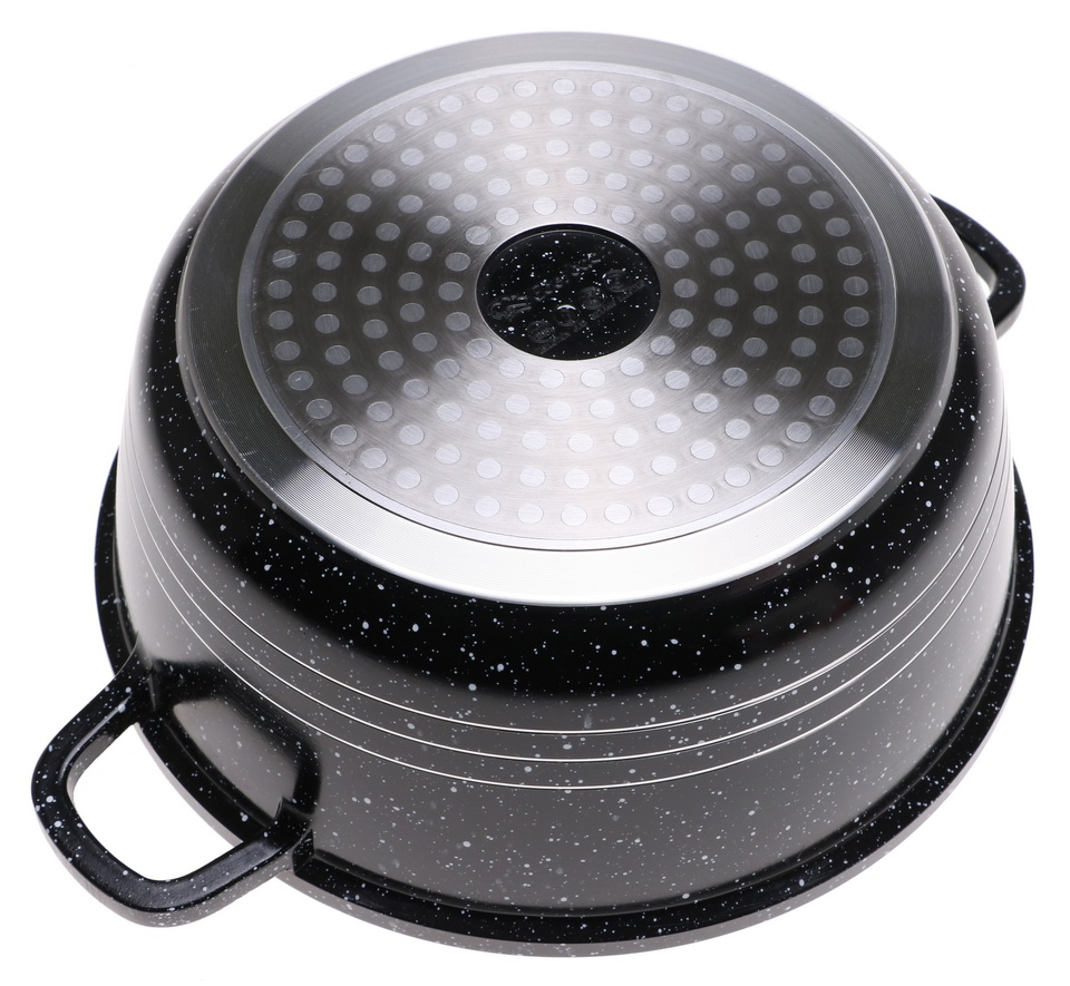 GARNEK MARMUROWY Czarny 26cm INDUKCJA 5,2l 2156