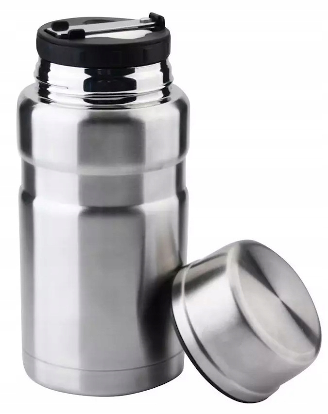 TERMOS OBIADOWY Menażka 0,75L POJEMNIK Na ZUPĘ Żywność Obiad Z ŁYŻKĄ 1458