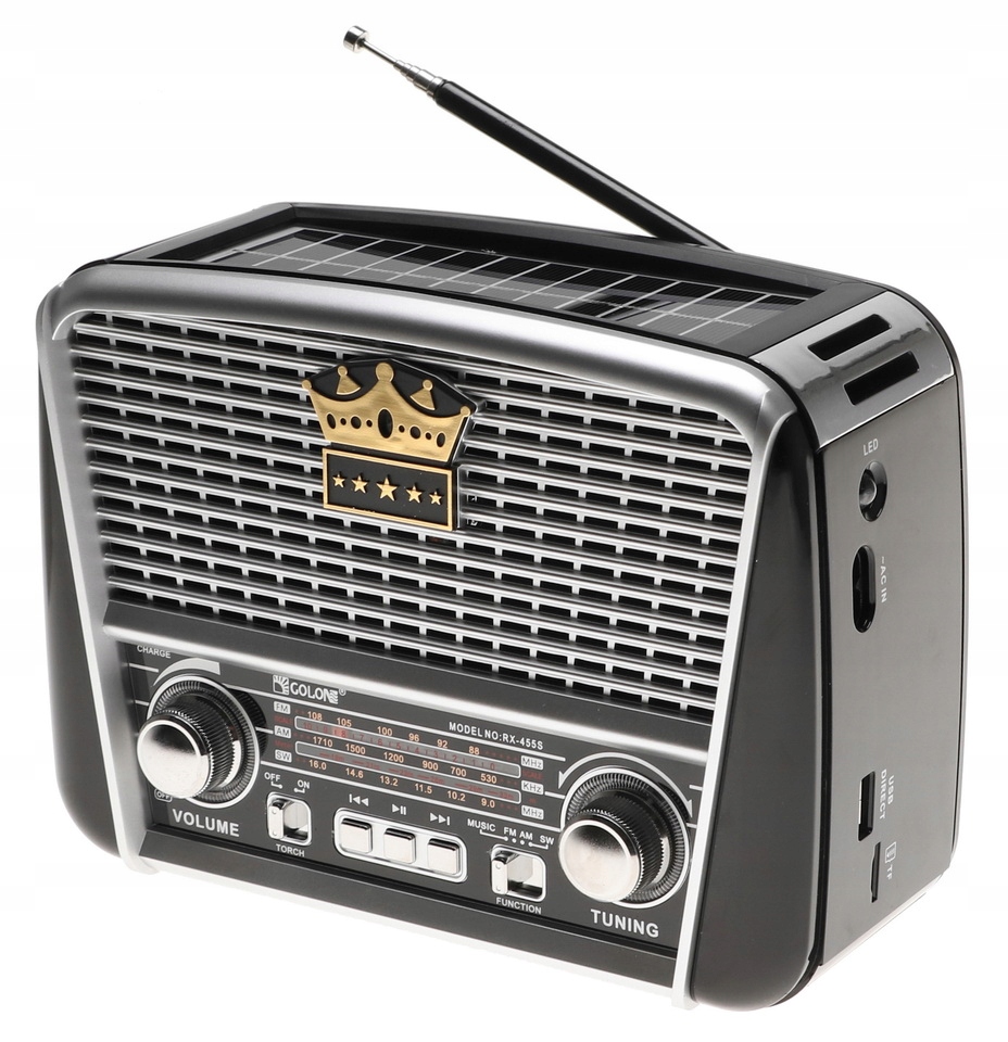 Radio RETRO Przenośne SOLARNE Głośnik Latarka MP3 USB Solar BLUETOOTH 777